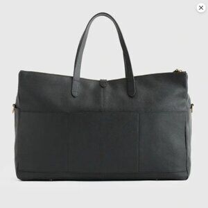 Quince Italian Leather Triple Compartment Weekender Tote Bags Black One Size